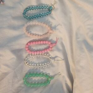 Gemstone beaded bracelet set of 5